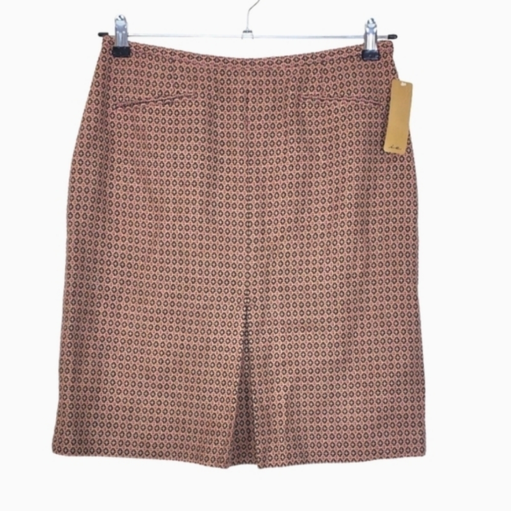 I.E. Wool Pencil Skirt Wool Blend Pink Brown Size 8 Career Office